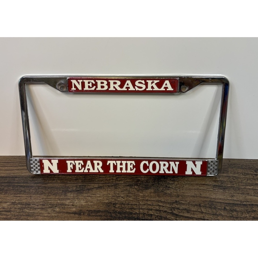 Nebraska University Corn huskers NCAA Metal License Plate Cover Vintage Retro